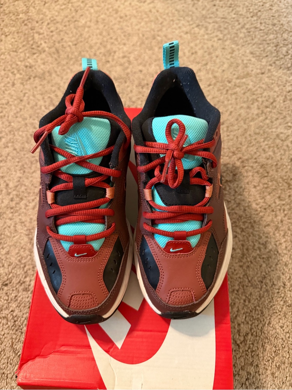 Nike' Multicolor Athletic Sneakers - Brown & Teal